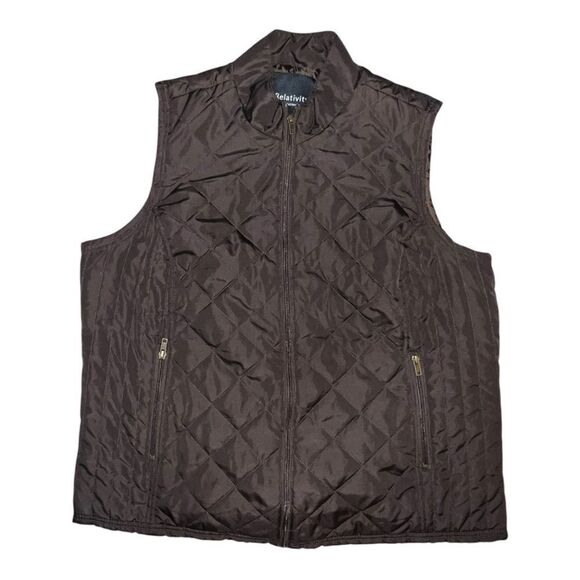 Relativity Outwear Women's Plus Size Brown Quilted Vest Pockets 2X EUC - Picture 5 of 9